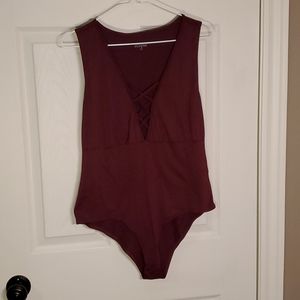 Burgundy body suit